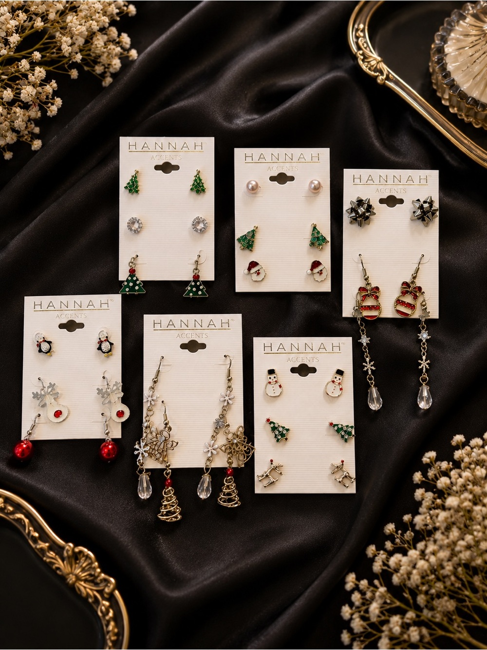 Lot of adorable Christmas earrings pierced all new